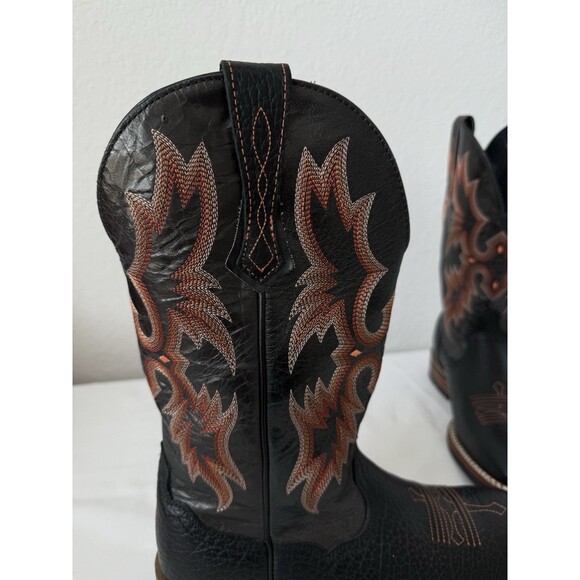 ARIAT Tombstone Men’s Black Cowboy Boot Western Leather Square Toe 7.5M Rodeo - Picture 7 of 9